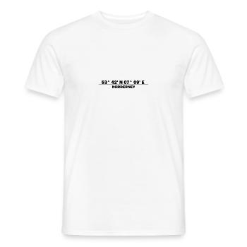 Coordonnées norderney - T-shirt homme - blanc - Devant - AI Model Male 178 dark (178cm)