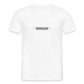 Frankfurt am Main coordinates - Men's T-Shirt - white - Front - AI Model Male 178 dark (178cm)