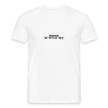 Rostock Coordinates - Men's T-Shirt - white - Front - AI Model Male 178 dark (178cm)