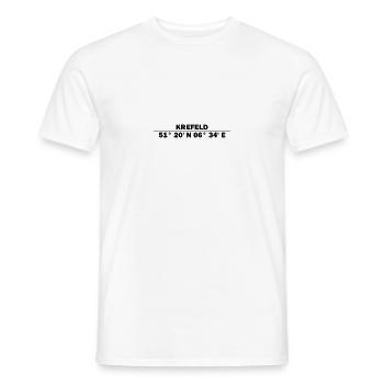 Krefeld Koordinaten - Männer T-Shirt - Weiß - Vorne - AI Model Male 178 dark (178cm)
