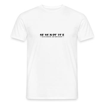 Coordonnées d’Esslingen am Neckar - T-shirt homme - blanc - Devant - AI Model Male 178 dark (178cm)