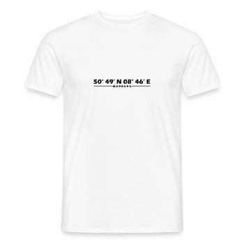 Marburg Koordinaten - Männer T-Shirt - Weiß - Vorne - AI Model Male 178 dark (178cm)