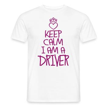 Keep Calm Driver Cool Cadeau - T-shirt homme - blanc - Devant - AI Model Male 178 dark (178cm)