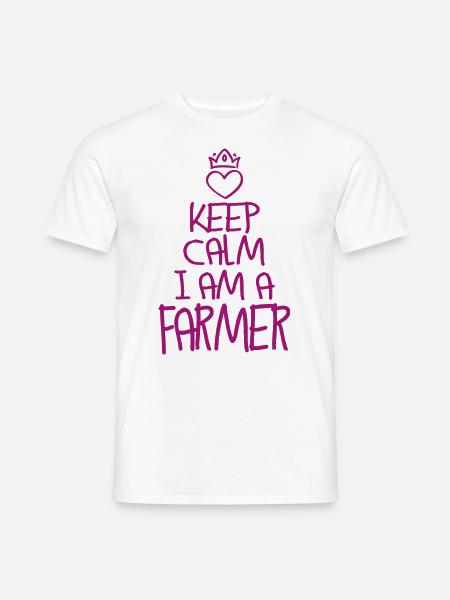 Keep Calm Landwirt cool Geschenk Bauer - Männer T-Shirt - Weiß