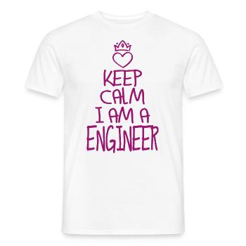 Keep Calm Ingenieur cool Geschenk - Männer T-Shirt - Weiß - Vorne - AI Model Male 178 dark (178cm)