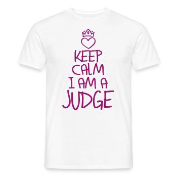 Keep Calm Judge cool Judge Gift - Men's T-Shirt - white - Front - AI Model Male 178 dark (178cm)