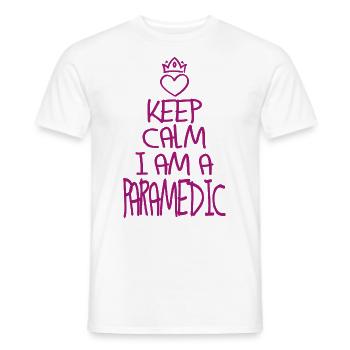 Keep Calm paramedic cool - Men's T-Shirt - white - Front - AI Model Male 178 dark (178cm)