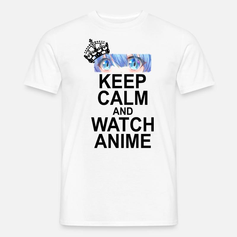 Keep Calm And Watch Anime - Männer T-Shirt - Weiß