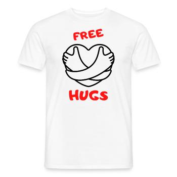 FREE HUGS! - Männer T-Shirt - Weiß - Vorne - AI Model Male 178 dark (178cm)