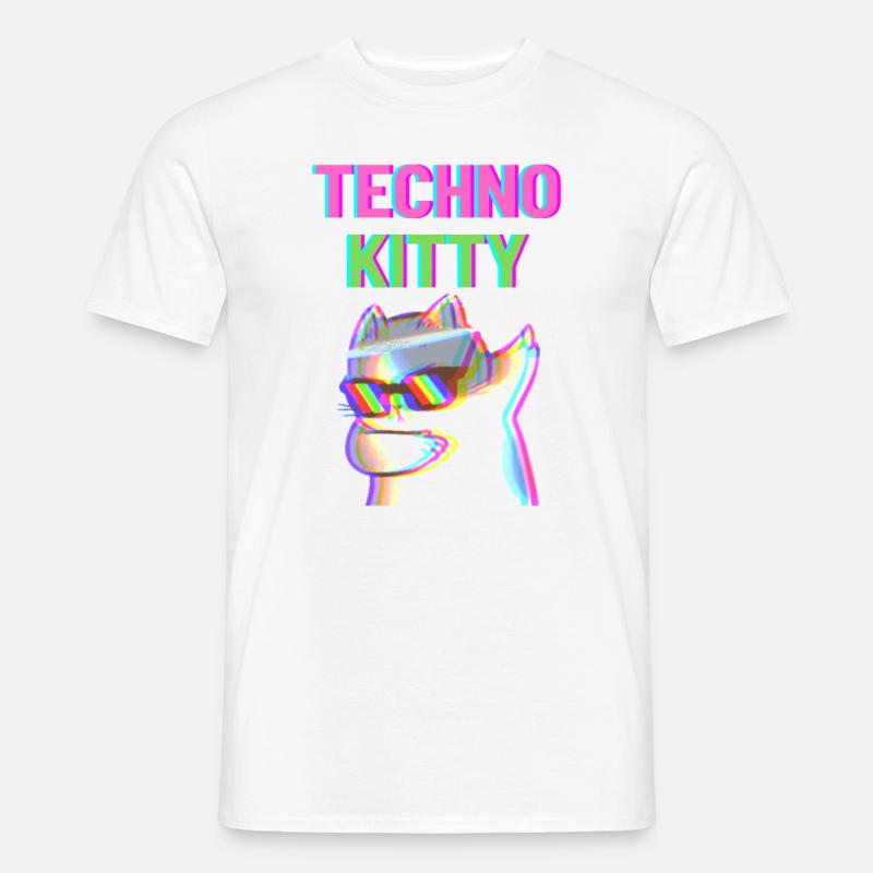 Techno Kitty - Men’s T-shirt - white