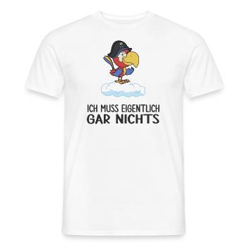 sprechender Papagei Pirat muss gar nichts - Männer T-Shirt - Weiß - Vorne - AI Model Male 178 dark (178cm)