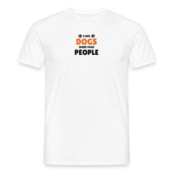 I like dogs more than people - Men's T-Shirt - white - Front - AI Model Male 178 dark (178cm)