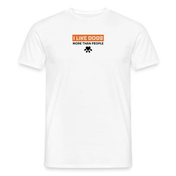 I like dogs more than people - Men's T-Shirt - white - Front - AI Model Male 178 dark (178cm)