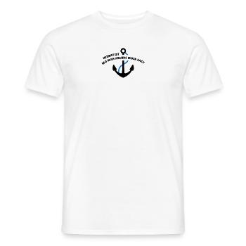 Heimat ist wo man auch abends noch Moin sagt! - Männer T-Shirt - Weiß - Vorne - AI Model Male 178 dark (178cm)
