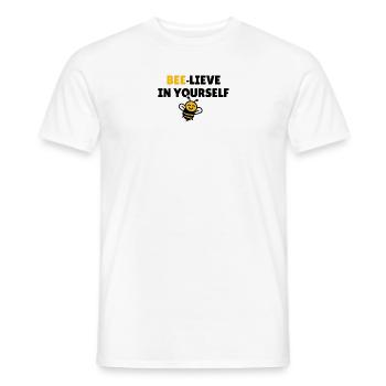 Bee-lieve in yourself - Men's T-Shirt - white - Front - AI Model Male 178 dark (178cm)