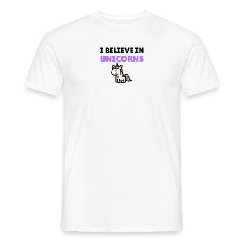 I believe in unicorns - Men's T-Shirt - white - Front - AI Model Male 178 dark (178cm)