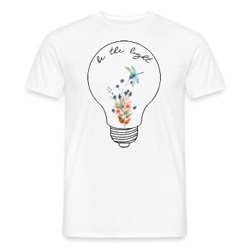 Be the Light A Lightbulb Lamp with Flowers - Men's T-Shirt - white - Front - AI Model Male 178 dark (178cm)