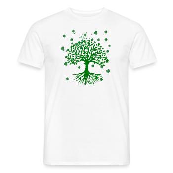 Arbre de Vie,Arbre de Vie,Fleurs,Arbre,Trèfle,Bonheur - T-shirt homme - blanc - Devant - AI Model Male 178 dark (178cm)