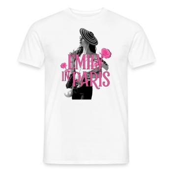 Emily In Paris Emily Mit Logo Und Rosen - Männer T-Shirt - Weiß - Vorne - AI Model Male 178 dark (178cm)