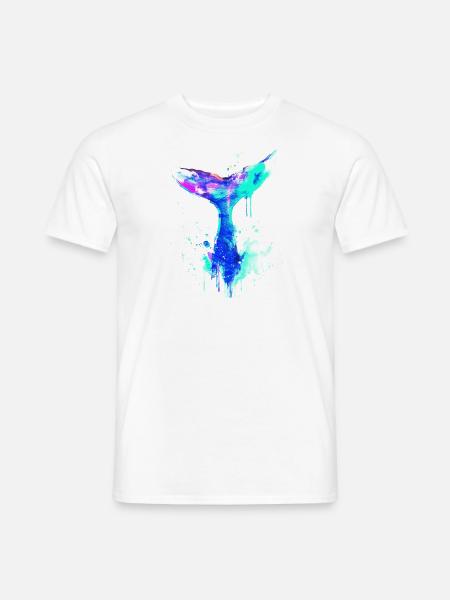 aileron de baleine, aileron, baleine, baleine, graffiti - T-shirt homme - blanc