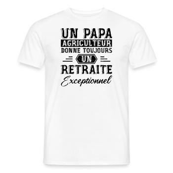 A farmer dad gives an exceptional retiree - Men's T-Shirt - white - Front - AI Model Male 178 dark (178cm)
