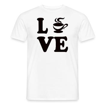 I love Coffee - Men's T-Shirt - white - Front - AI Model Male 178 dark (178cm)