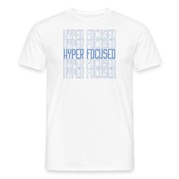 Hyperfocused in blue - Men's T-Shirt - white - Front - AI Model Male 178 dark (178cm)