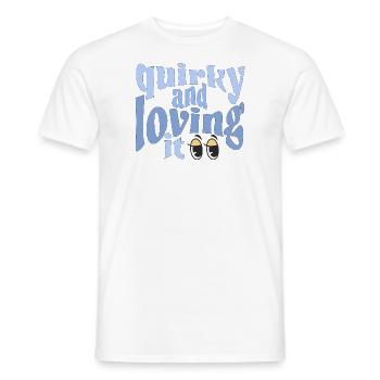 Quirky and loving it in blue - Men's T-Shirt - white - Front - AI Model Male 178 dark (178cm)