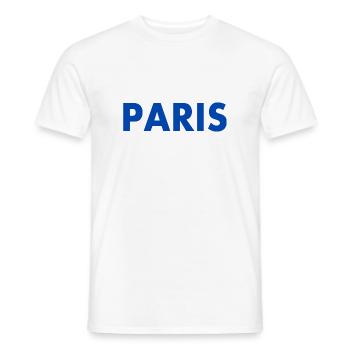 Paris - T-shirt homme - blanc - Devant - AI Model Male 178 dark (178cm)