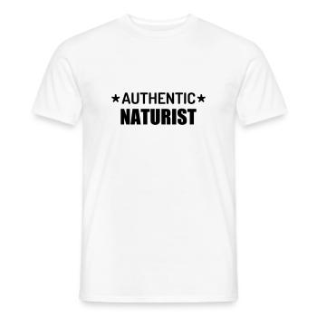 Naturisme / Naturiste / Nudisme / Nudiste - T-shirt homme - blanc - Devant - AI Model Male 178 dark (178cm)
