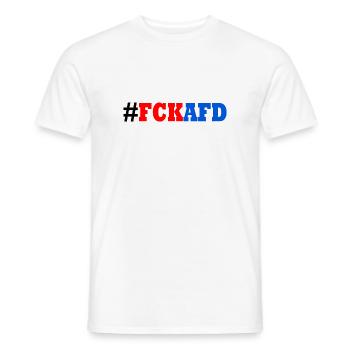 Fck afd - Männer T-Shirt - Weiß - Vorne - AI Model Male 178 dark (178cm)
