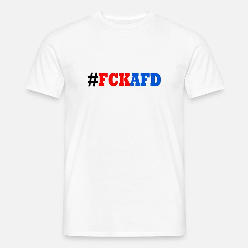 Fck afd - Männer T-Shirt - Weiß