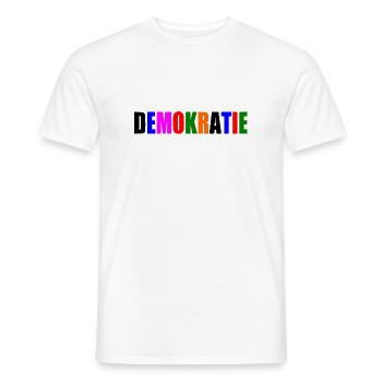 Démocratie - T-shirt homme - blanc - Devant - AI Model Male 178 dark (178cm)