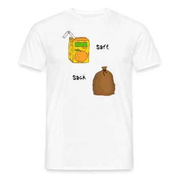 Saftsack, lustige Sprüche, Geschenk - Männer T-Shirt - Weiß - Vorne - AI Model Male 178 dark (178cm)