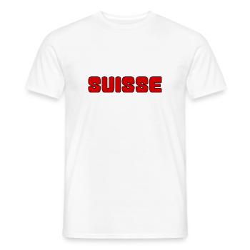 SUISSE. PAYS. GENEVE. SUISSE. HUMOUR. PAYS - T-shirt homme - blanc - Devant - AI Model Male 178 dark (178cm)