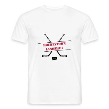 Hockeytown Landshut - Männer T-Shirt - Weiß - Vorne - AI Model Male 178 dark (178cm)