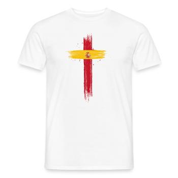 Spain Flag Vintage Spanish Flag Distressed Look - Men's T-Shirt - white - Front - AI Model Male 178 dark (178cm)