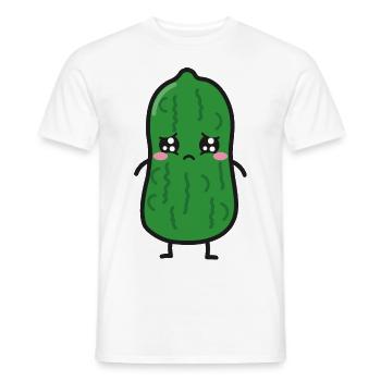 Sour cucumber kawaii - Men's T-Shirt - white - Front - AI Model Male 178 dark (178cm)