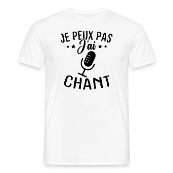Je peux pas j ai chant - T-shirt homme - blanc - Devant - AI Model Male 178 dark (178cm)