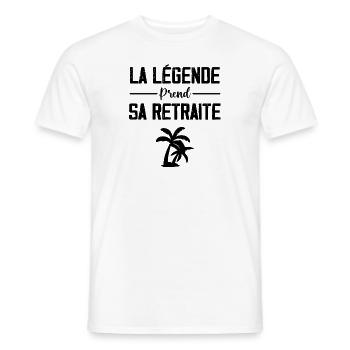 La Légende Prend Sa Retraite 🎉 Cadeau Retraité - T-shirt homme - blanc - Devant - AI Model Male 178 dark (178cm)