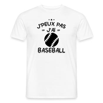 J'Peux Pas ! J'Ai Baseball ⚾ - T-shirt homme - blanc - Devant - AI Model Male 178 dark (178cm)