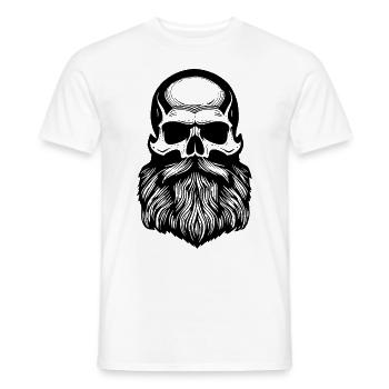 Skull mit Vollbart, Totenkopf - Männer T-Shirt - Weiß - Vorne - AI Model Male 178 dark (178cm)