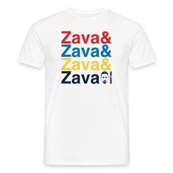 Ted Lasso Zava Schriftzug Bunt - Männer T-Shirt - Weiß - Vorne - AI Model Male 178 dark (178cm)