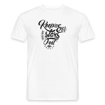 EYE STARS FEET BOTTOM BELOW STARS STAR MOTIF - Men's T-Shirt - white - Front - AI Model Male 178 dark (178cm)