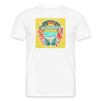 SURFER SURF LAKE BEACH HOLIDAY SURFING SURF MOTIF - Men's T-Shirt - white - Front - AI Model Male 178 dark (178cm)