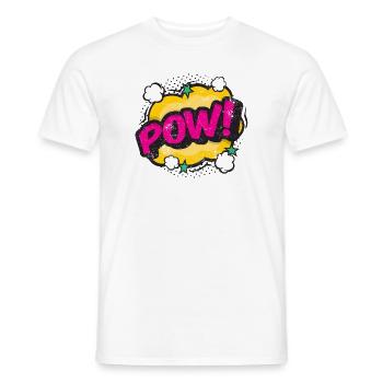 POW COMIC COMICSTYLE CARTOON COMICS CARTOONS MOTIF - Men's T-Shirt - white - Front - AI Model Male 178 dark (178cm)