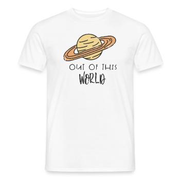RAUS WELT WEG ERDE SATURN PLANET WELTALL PLANETEN - Männer T-Shirt - Weiß - Vorne - AI Model Male 178 dark (178cm)