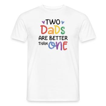 LES PÈRES VALENT MIEUX QU’UN PAPA MOTIF LGBT DISANT - T-shirt homme - blanc - Devant - AI Model Male 178 dark (178cm)