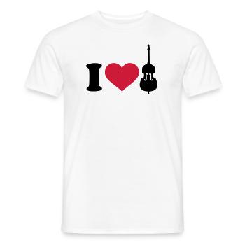 I love Contrabasse - T-shirt homme - blanc - Devant - AI Model Male 178 dark (178cm)