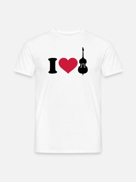 I love Contrabasse - T-shirt homme - blanc